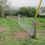Fencing in at Gardd Gymunedol Llansadwrn Community Garden