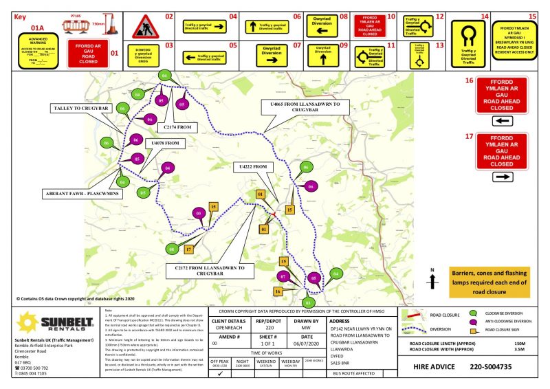 Alternative route for road closure